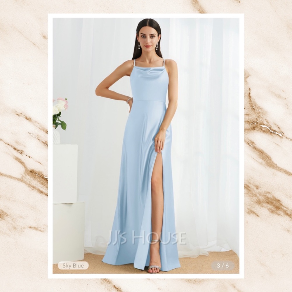 Light sky blue bridesmaids formal dress size 10